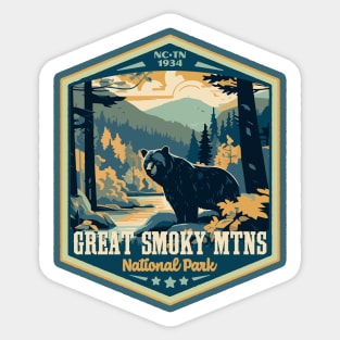 Great Smoky Mountains National Park Vintage WPA Style National Parks Art Sticker